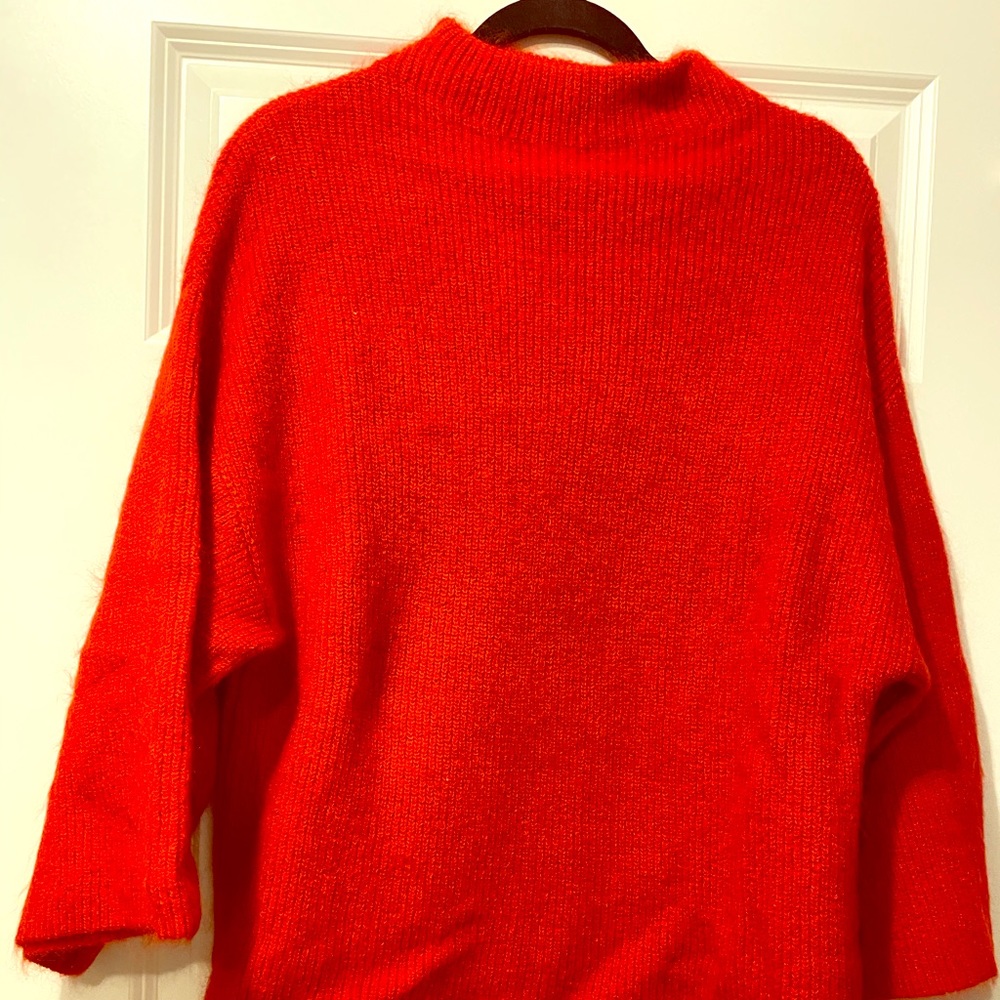 Red H&M oversized sweater